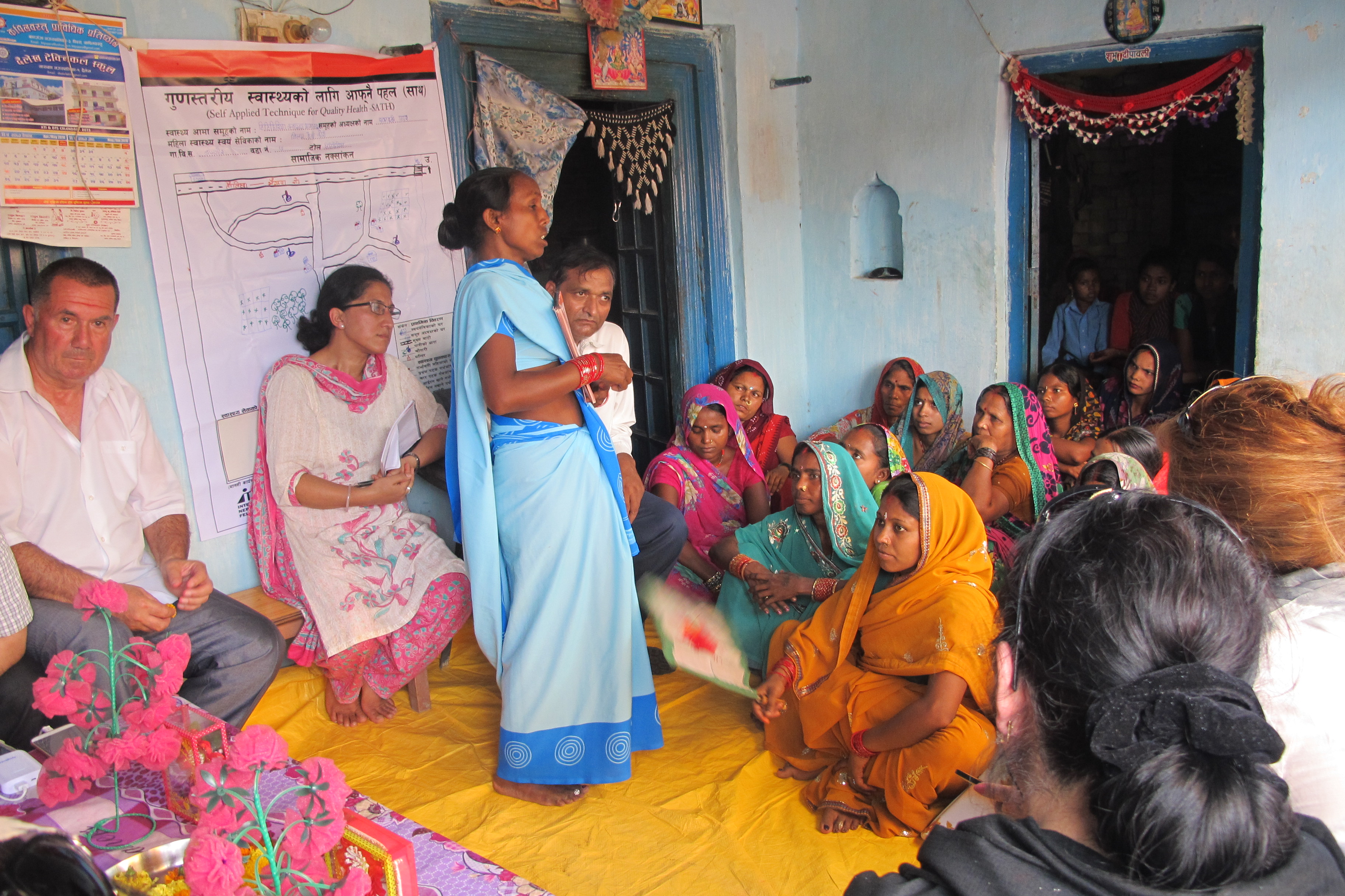 Tajik delegates attend a meeting of female community health volunteers in Nepal