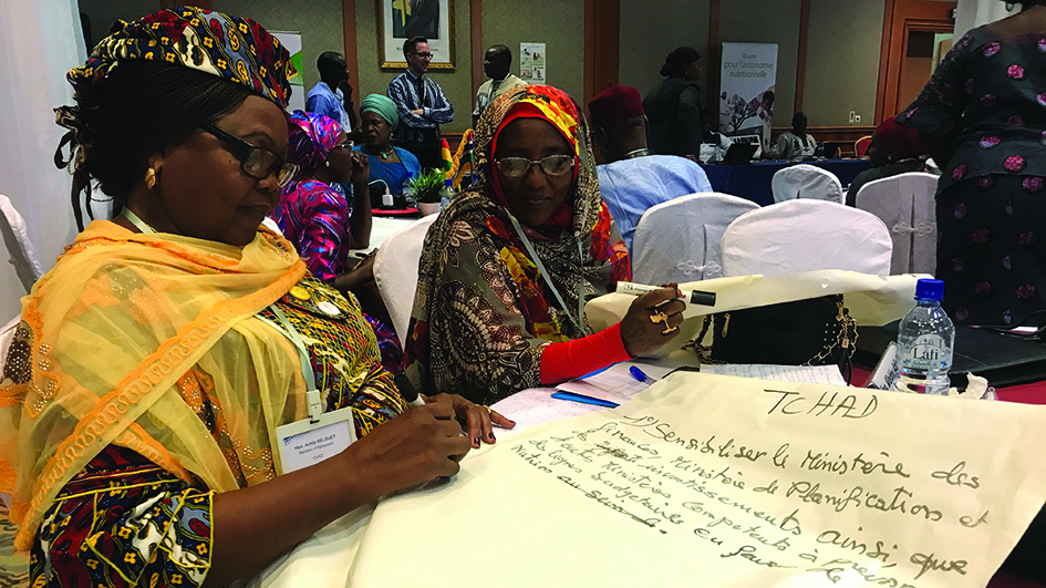 Participants au colloque de l’IPU/UNICEF sur les investissements dans le domaine de la nutrition avec les membres du parlement, lors du colloque parlementaire de 2017, Burkina Faso