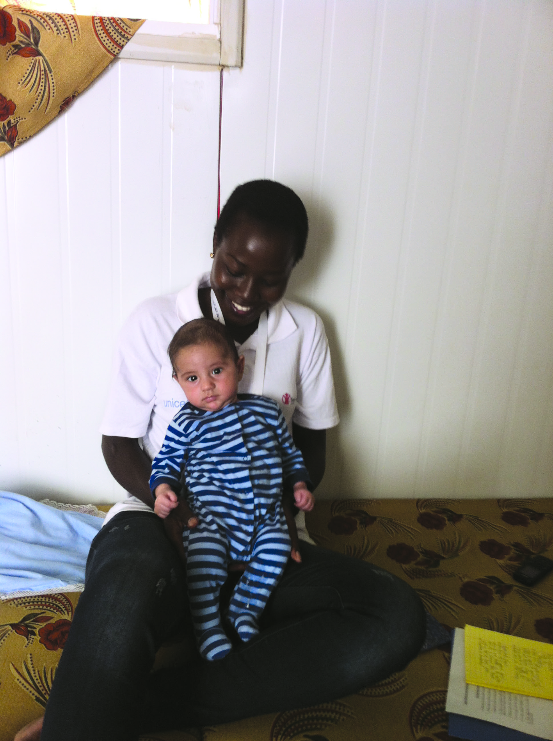 An infant in Zaatari camp in Jordan