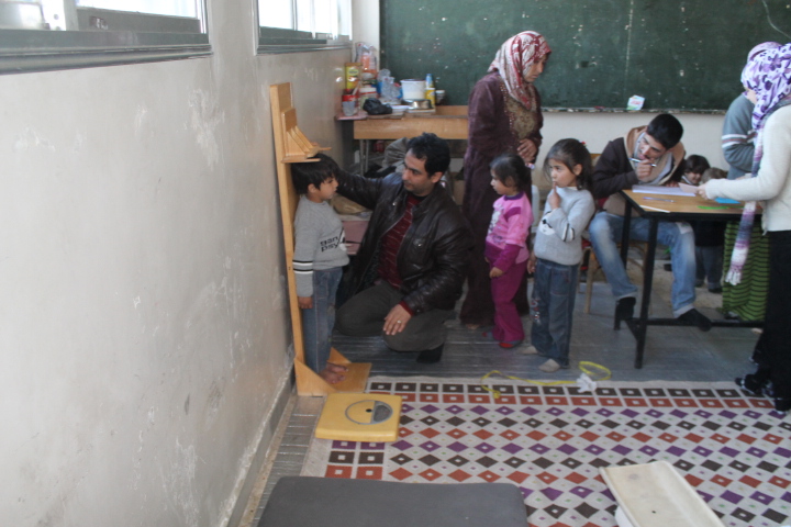Measuring height during the WVI supported anthropometric assessment