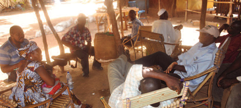 The team conducting focus group discussions with men to collect IYCF practices