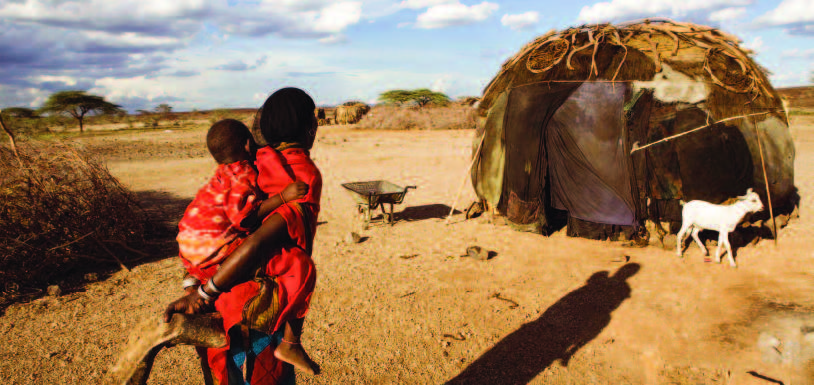 A nomadic family in a small settlement close to Kalacha