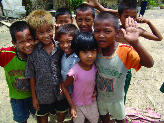 A poor suburb of Yangon, Myanmar, where a cash handout programme is underway
