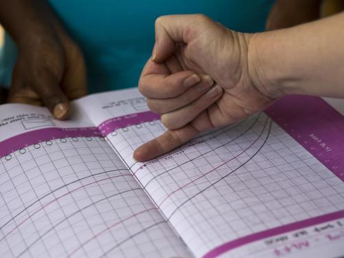 A photo of a growth chart from a health post in Ethiopia