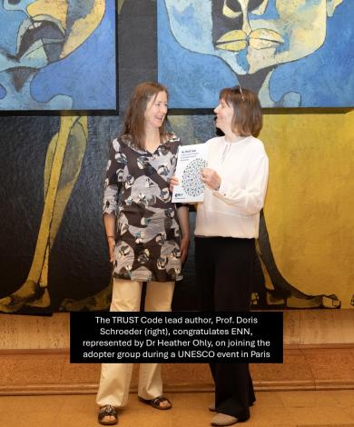 Trust Code certificate being presented to ENN