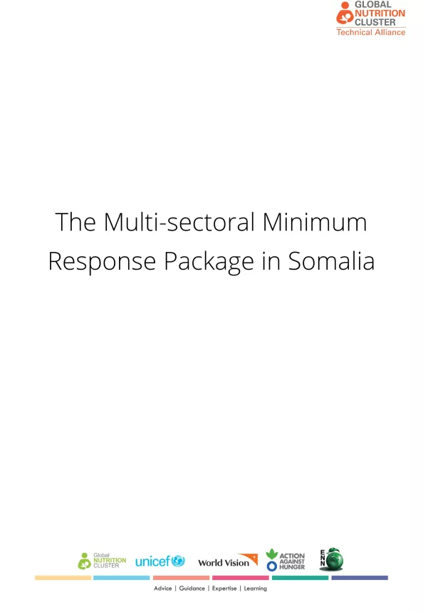 First page of the document 'The Multi-sectoral Minimum Response Package in Somalia'