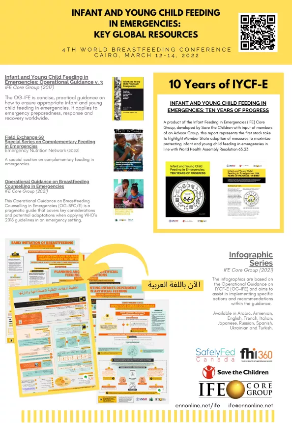 A document with highlights of the key global resources within Infant and Young Child Feeding in Emergencies