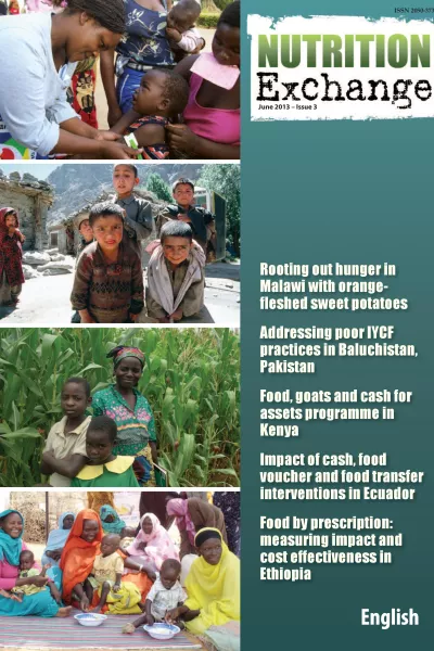 Front cover of issue 3 of Nutrition Exchange, English version. 