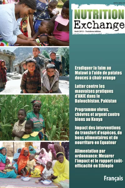Front cover of issue 3 of Nutrition Exchange, French version. 